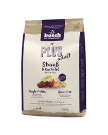 BOSCH Plus strauss un kartupeļi 12,5 kg + treniņu kārums ar strausu 300 g
