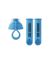 DAFI 2 filtri pudelei ar ūdens filtru un aizskrūvējamu vāciņu - zili