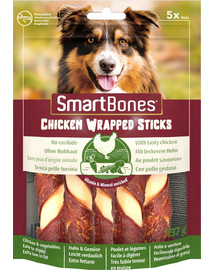 SmartBones Chicken Wrap Sticks vidēja lieluma suņu našķi ar vistas gaļu