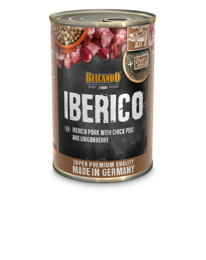 BELCANDO Iberico mitrā barība suņiem 400 g cūkgaļa, aunazirņi un brūklenes