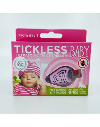 TICKLESS Baby ultraskaņas ērču atbaidīšanas līdzeklis bērniem rozā krāsā