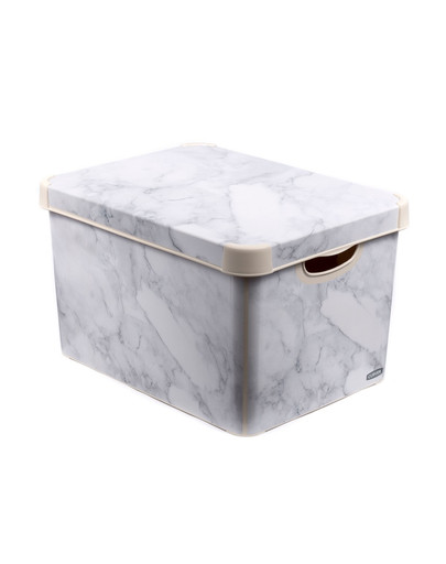 CURVER Deco Stockholm L Marble kaste ar vāku, marmors