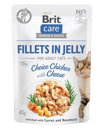 BRIT Care Cat Fillets in Jelly Choice Chicken & Cheese 85 g Vistas gaļa un siers