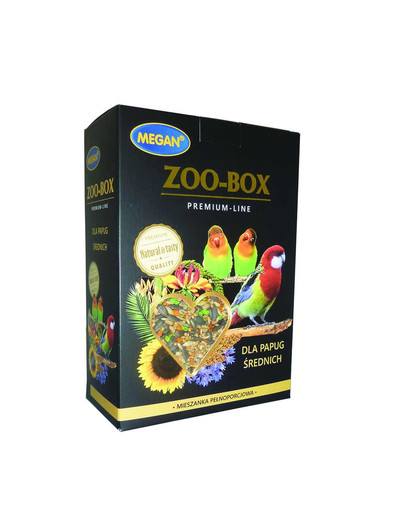 MEGAN Zoo-Box Premium Line barība vidēja lieluma papagaiļiem 750g, pilnvērtīga formula