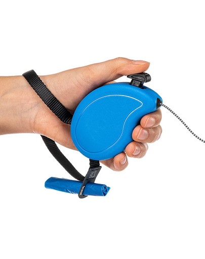 FERPLAST Flippy One Cord Mini Automātiskā pavada suņiem 3 m zilā krāsā