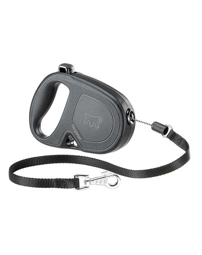 FERPLAST Flippy One Cord S Automātiskā pavada suņiem 4,5 m melnā krāsā