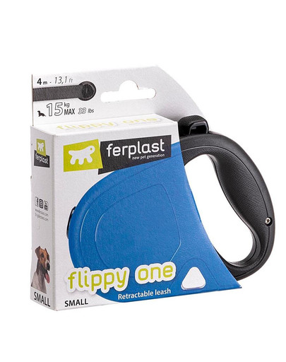 FERPLAST Flippy One Tape S Automātiskā pavada suņiem 4 m melnā krāsā