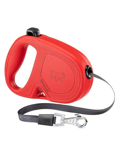 FERPLAST Flippy One Tape S Automātiskā pavada suņiem 4 m sarkanā krāsā