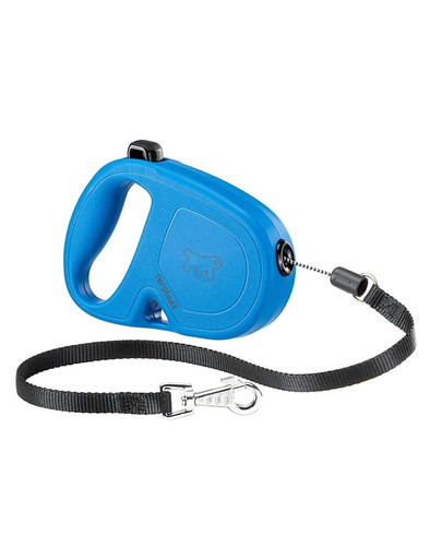 FERPLAST Flippy One Cord M Automātiskā pavada suņiem 5 m zilā krāsā