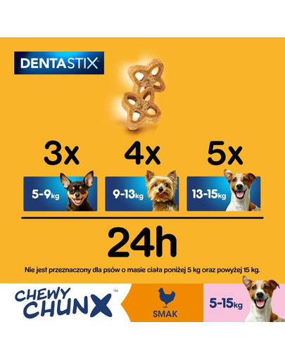 PEDIGREE Dentastix Chewy ChunX Mini 5 x 68g - kārumi zobiem pieaugušiem vidēju un mazu šķirņu suņiem