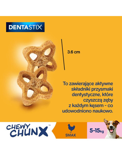 PEDIGREE Dentastix Chewy ChunX Mini 5 x 68g - kārumi zobiem pieaugušiem vidēju un mazu šķirņu suņiem