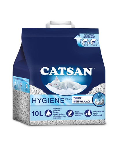 CATSAN Hygiene Plus 10 L dabīgie kaķu pakaiši