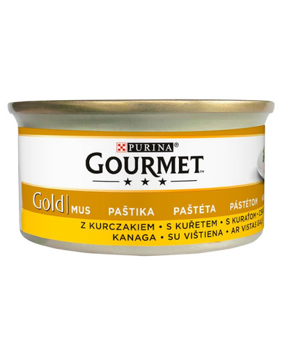 GOURMET Gold muss ar vistas gaļu 24x85 g mitrā kaķu barība