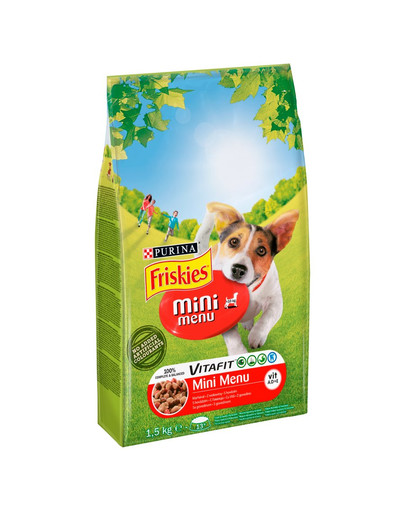FRISKIES Mini Menu z wołowiną i warzywami 1,5kg sucha karma dla dorosłych psów małych ras