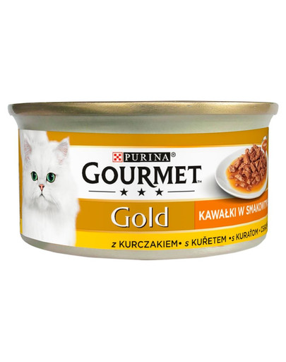 GOURMET Gold Sauce Delights su vištiena 24x85 g drėgnas maistas katėms