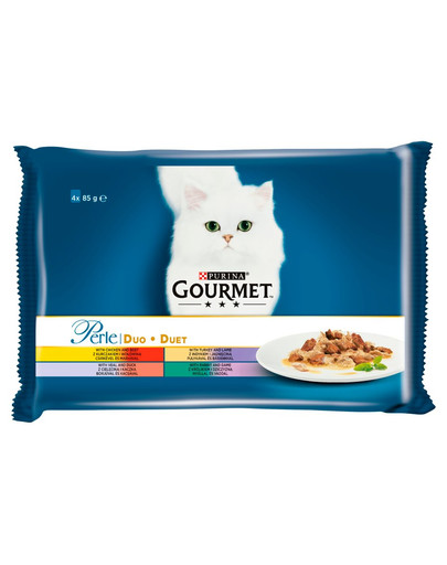 GOURMET Perle Meat Duo 4x85g šlapias maistas katėms
