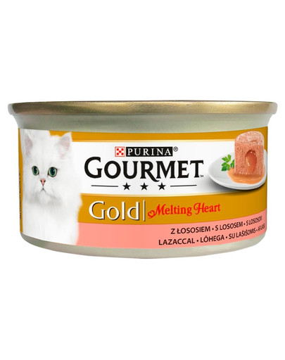 GOURMET Gold Melting Heart Mitrā kaķu barība, ar lasi 24x85g