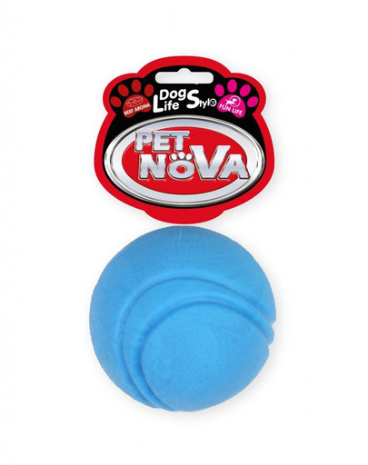 PET NOVA DOG LIFE STYLE Tenisa bumbiņa 5cm, zila, liellopa gaļas garša