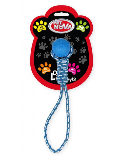 PET NOVA DOG LIFE STYLE bumba uz virves 40cm, zila, piparmētru smarža