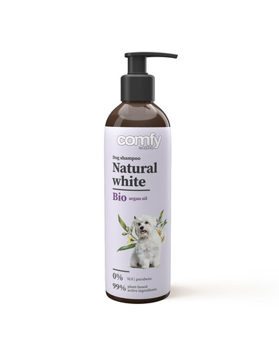 COMFY Natural White 250 ml  šampūns kažoka spilgtās krāsas uzlabošanai.