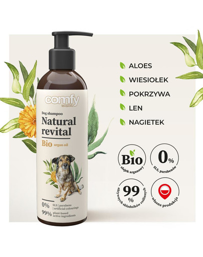 COMFY Natural Revital 250 ml atjaunojošs šampūns suņiem