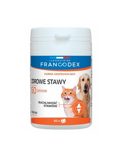 FRANCODEX Uztura bagātinātājs veselīgām locītavām, suņiem un kaķiem, 60 tabletes