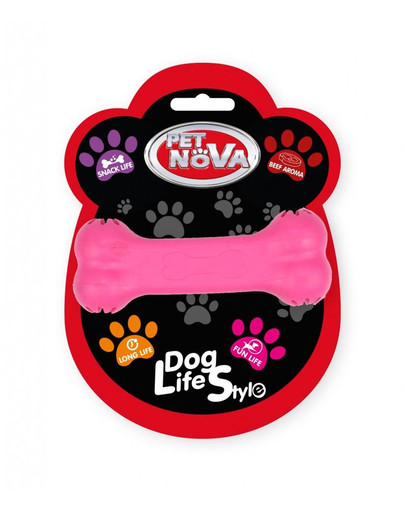 PET NOVA DOG LIFE STYLE Suņu rotaļlietu kauls 11 cm, rozā krāsā