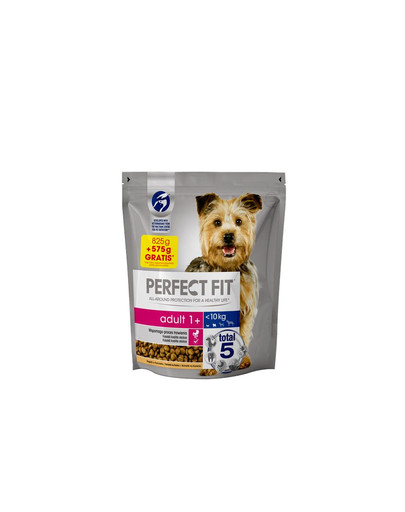 PERFECT FIT (Adult 1+) 1,4kg (825g + 575g BEZ MAKSAS), bagātināta ar vistas gaļu - sausā barība mazo šķirņu suņiem