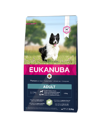 EUKANUBA Adult Small & Medium Breeds Lamb & Rice 2,5 kg
