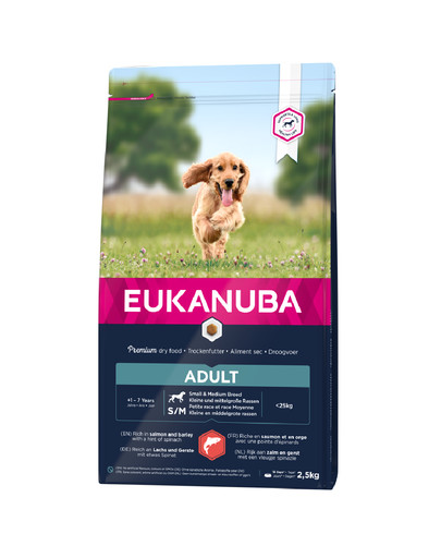 EUKANUBA Dog Dry Base Adult Small & Medium Breeds Salmon & Barley 2,5 kg