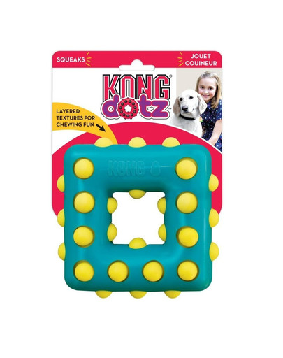KONG Dotz Square S suņu rotaļlieta smaganu masāžai