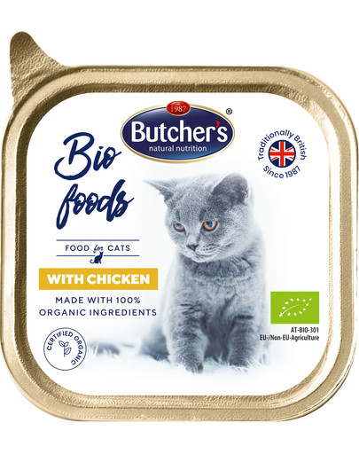BUTCHER'S BIO foods vistas pastēte kaķiem 19 x 85 g