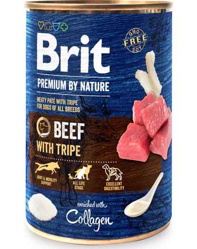 BRIT Premium by nature liellopu gaļa ar cūkgaļas gabaliņiem 6 x 400g barība suņiem