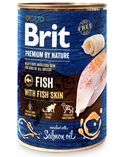 BRIT Premium by Nature 6 x 400 g dabīga barība ar zivīm un zivju ādu