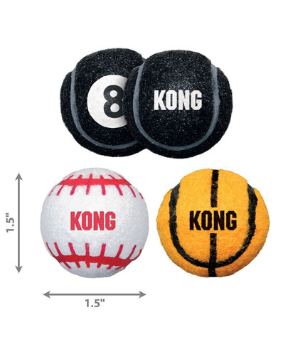 KONG Sport Balls Assorted (3pack) XS gumijas bumbiņas, 3 gab.