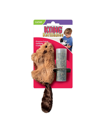 KONG Refillables Beaver kaķu rotaļlieta ar kaķumētru -bebrs