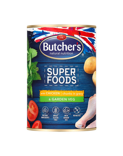BUTCHER'S Superfoods Dog Tripe ar vistas gaļu un dārzeņiem 400 g