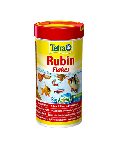 TETRA Rubin 100 ml Augstākās kvalitātes pārslu maisījums, kuras uzlabo zivju krāsojumu un nodrošina to spilgtāku krāsojumu.