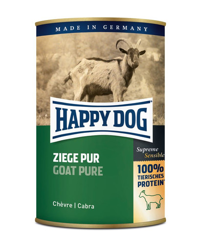 HAPPY DOG Ziege Pur konservi ar kazas gaļu 400 g