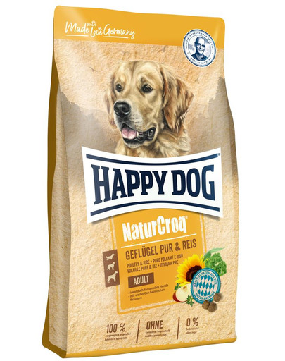 HAPPY DOG NaturCroq ar putnu gaļu un rīsiem 15 kg