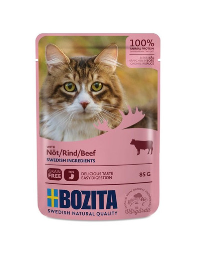 BOZITA Liellopu gaļa mērcē kaķiem 85 g