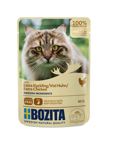 BOZITA Extra Chicken Vistas gaļa mērcē kaķiem 85 g