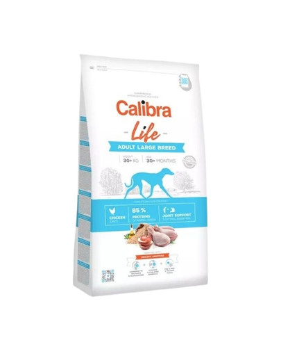 CALIBRA Dog Life pieaugušajiem lielajām šķirnēm ar vistas gaļu 12 kg