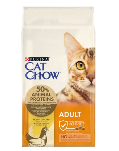 Purina Cat Chow pieaugušiem kaķiem ar vistu un tītaru 15 kg