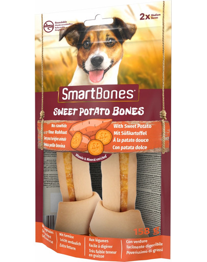 SmartBones Sweet 2 Potato medium saldie kartupeļu košļājamie našķi vidēja lieluma suņiem 2 gab.