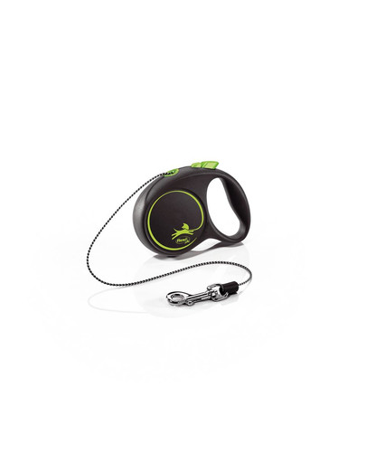 FLEXI Black Design XS Cord 3 m green automātiskā pavada
