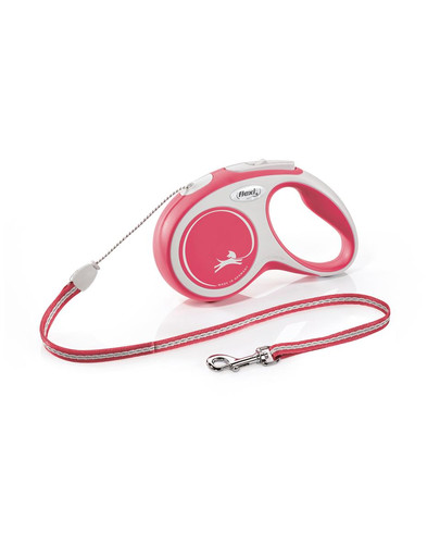 FLEXI New Comfort S Cord 5 m red automātiskā pavada, sarkana