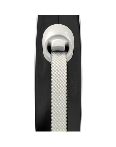 FLEXI New Comfort S Tape 5 m black automātiskā pavada, melna