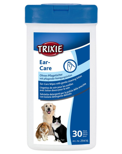 TRIXIE Ear Care mitrās salvetes ausu tīrīšanai 30 gab.