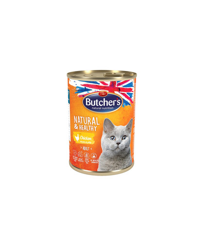 BUTCHER'S Natural&Healthy Cat ar vistas gabaliņiem želejā 400 g